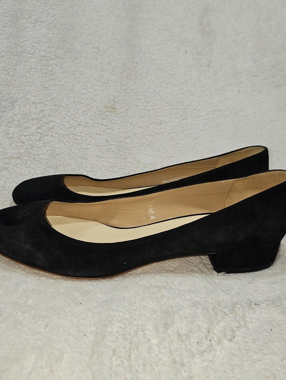 FRANCESCO RUSSO black Suede Clear Asymmetric Ballerina Flats Italy 7.5 US